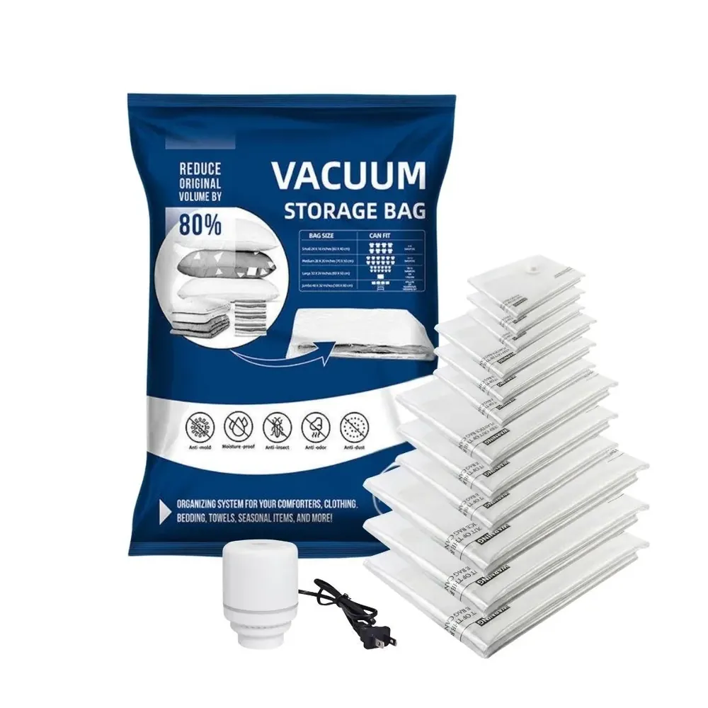 Vacuum storage bag set with electric pump, product view 3 of 9